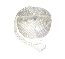 Load image into Gallery viewer, 50&#39; Tri-Strand Twisted Nylon Anchor Line WITH Thimble [3/8&quot;]
