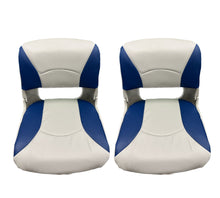 Load image into Gallery viewer, Fold Down Molded Boat Seat WITH Cushions (Blue/Gray)

