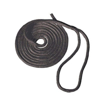 Load image into Gallery viewer, 25&#39; Double Braid Nylon Dock Line WITH Eye Splice (Black) [3/8&quot;]

