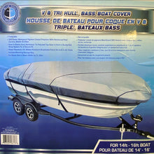 Load image into Gallery viewer, [14&#39; - 16&#39;] V &amp; Tri Hull Bass Boat Cover (Upto 90-In Beam Width) - Blue Dog Marine
